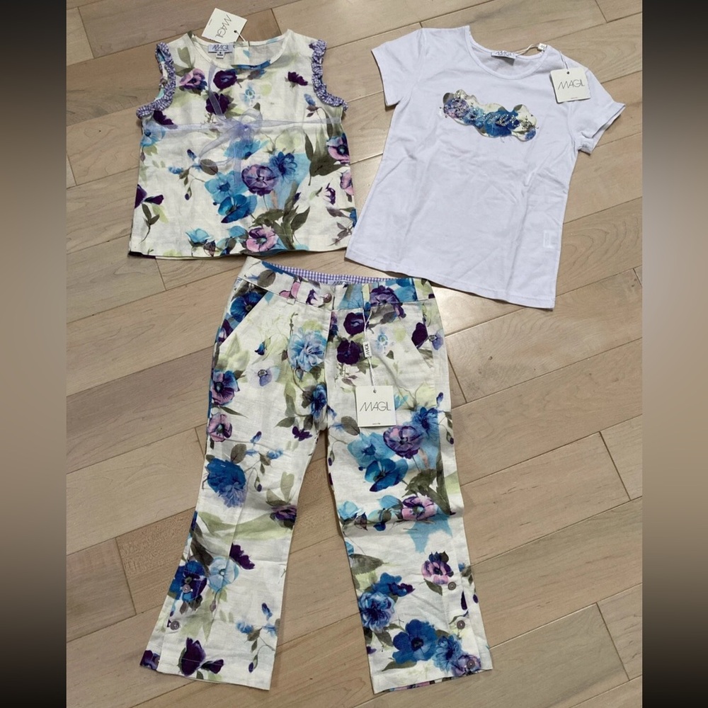 MAGIL Italy cotton linen tops pants